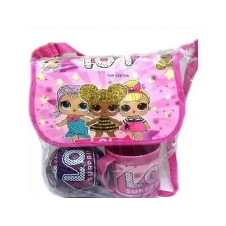 LOL Kit 3 peças LOL Bolsa + copo + lol Surprise F