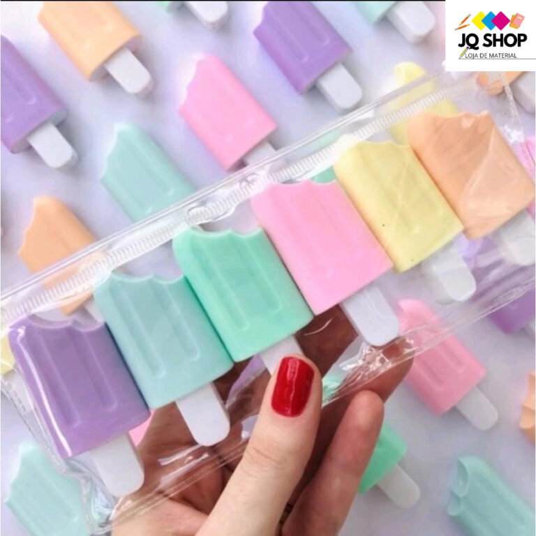 KIT  1/2/3 pacote Marca Texto Mini Picolé Sorvete