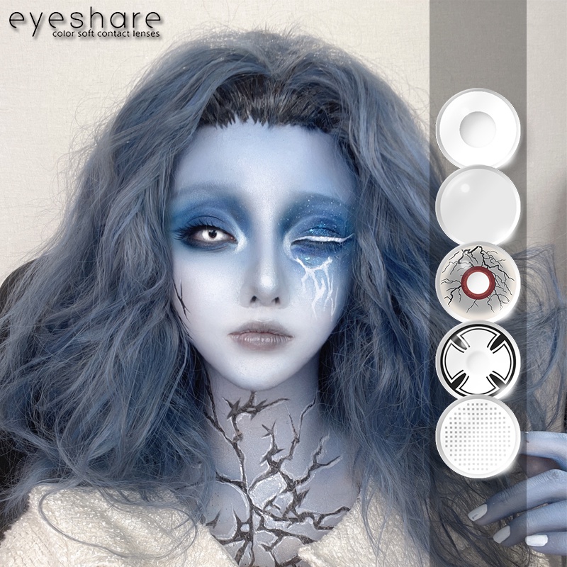 EYESHARE 2 Unidades/1 Par De Lentes De Contato Brancas Para Alunos , Olhos , Anime , Cosplay , Conta