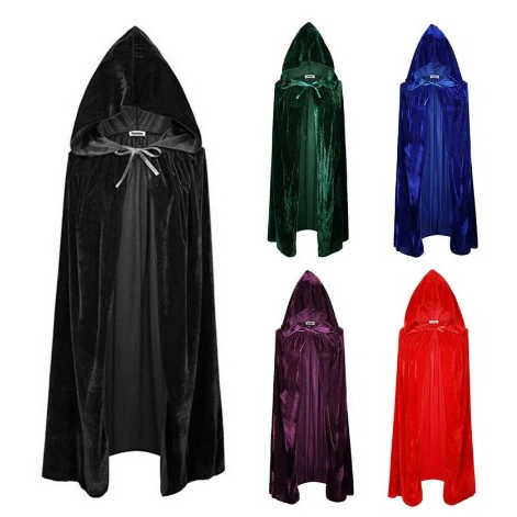 Fantasia Capa Com Capuz Manto Bruxa Mago Vampiro V