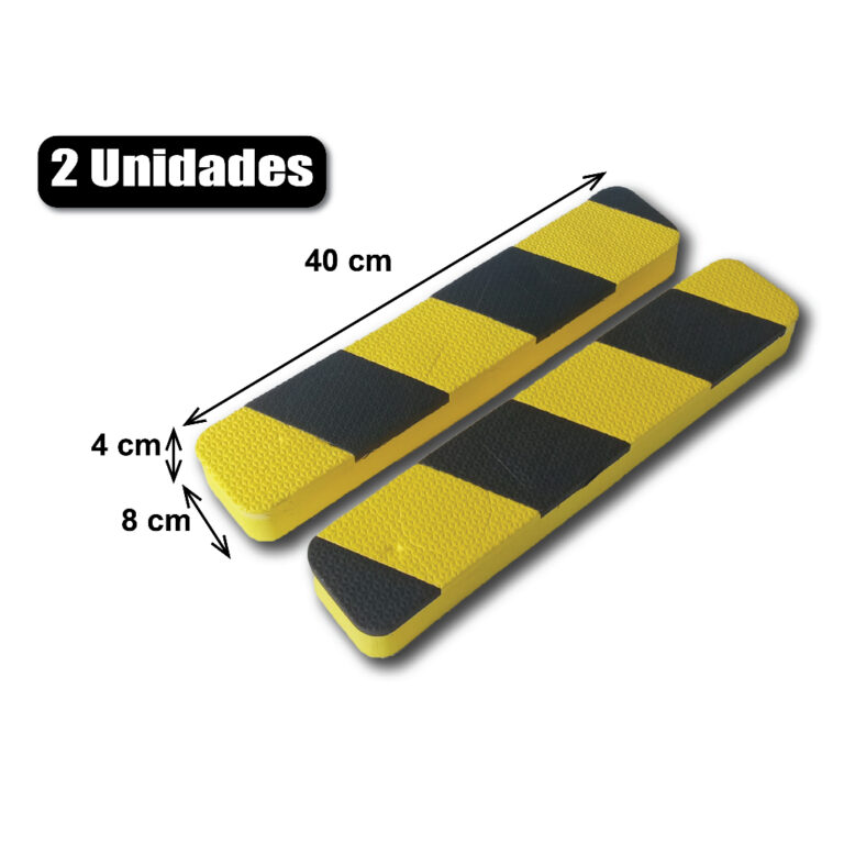 2 Protetores Zebrados Batente Para-choque Parede G
