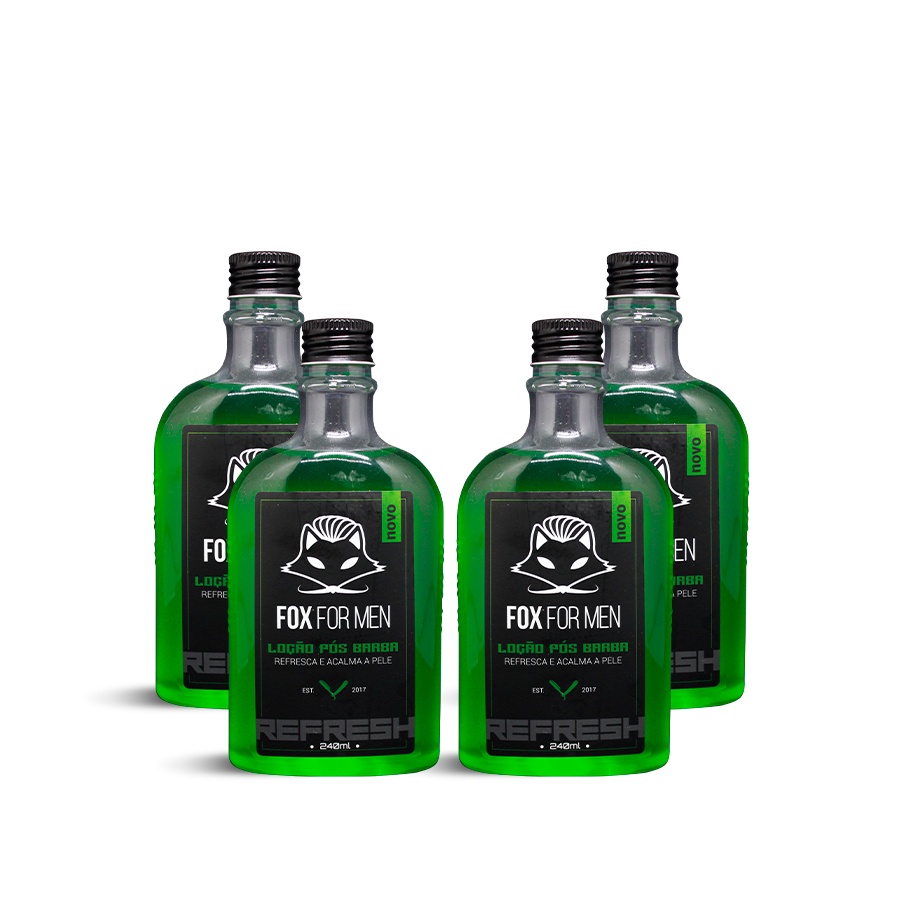 Loção Pós Barba 240ml Menthol – Fox For Men – 4 Unidades