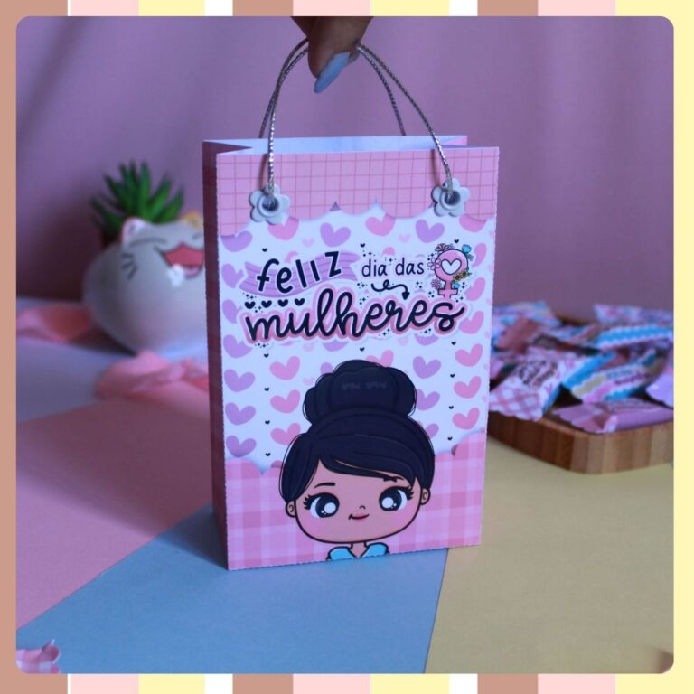 kits sacola de papel personalizada para dia das mu
