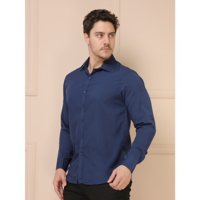 Camisa Social Masculina Manga longa Slim Fit Casua
