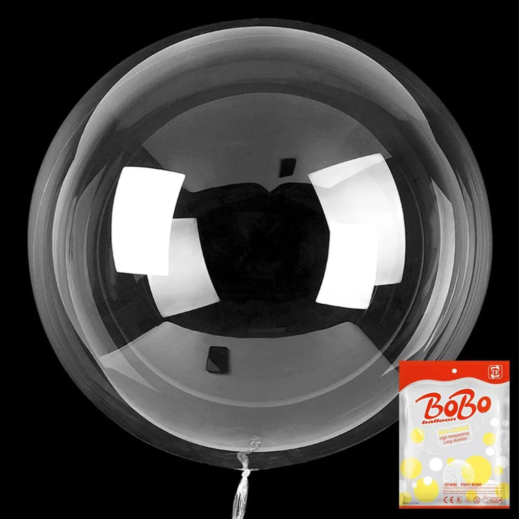 Kit 10/20/30/40/50 Balão Bubble Bobo Ballon 18 Polegadas 45cm Cristal Festas Aniversários