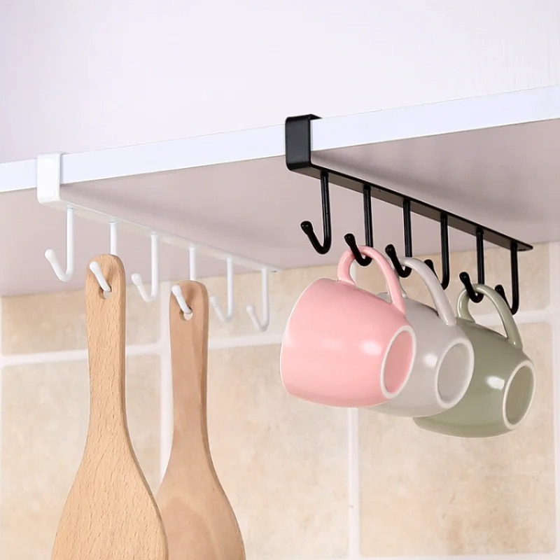 KIT 2 Suporte De Metal Porta Xícaras Canecas Utensílios Em Geral Para Pendurar No Armário