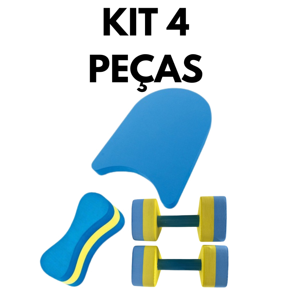 Kit Hidroginastica Natação Poliboia, Halter e Prancha Pequena