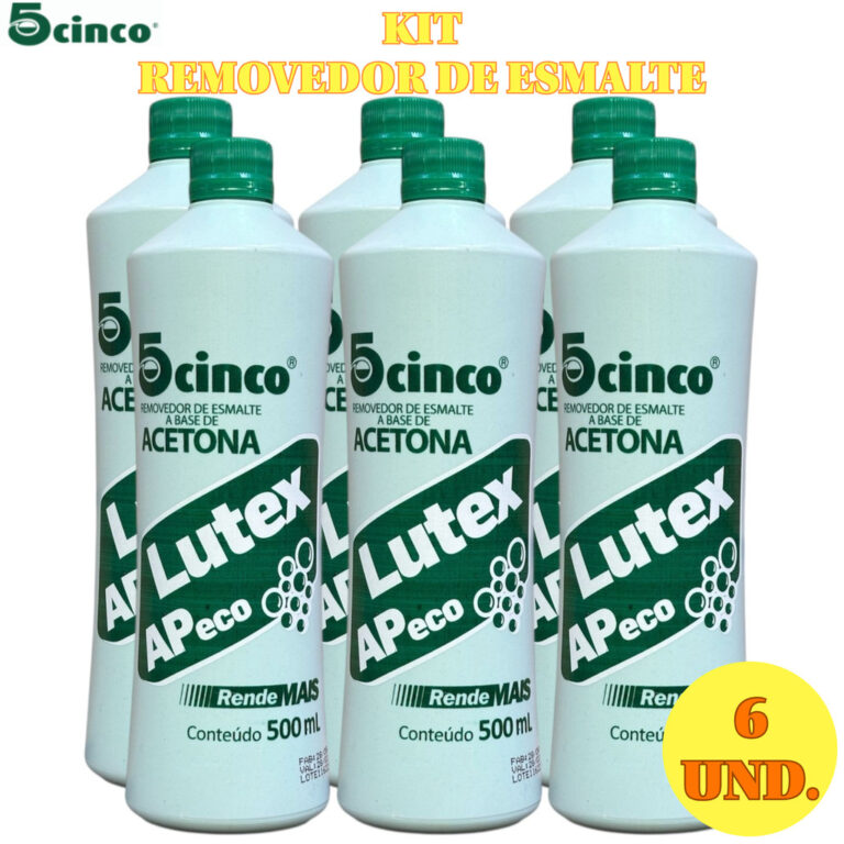 Kit 6 Removedor de Esmalte 500ml | Lutex Acetona |