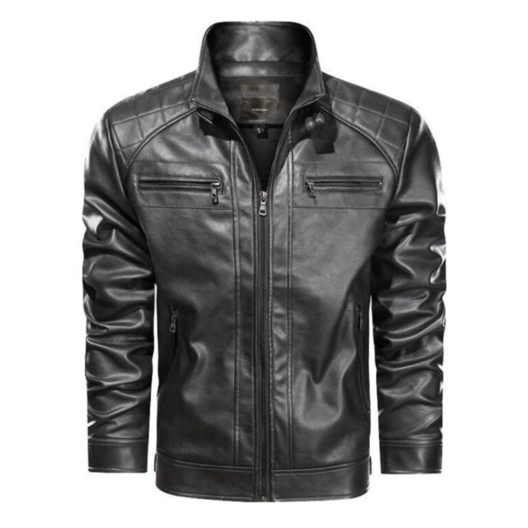Jaqueta De Couro Masculina Moderna Elegante