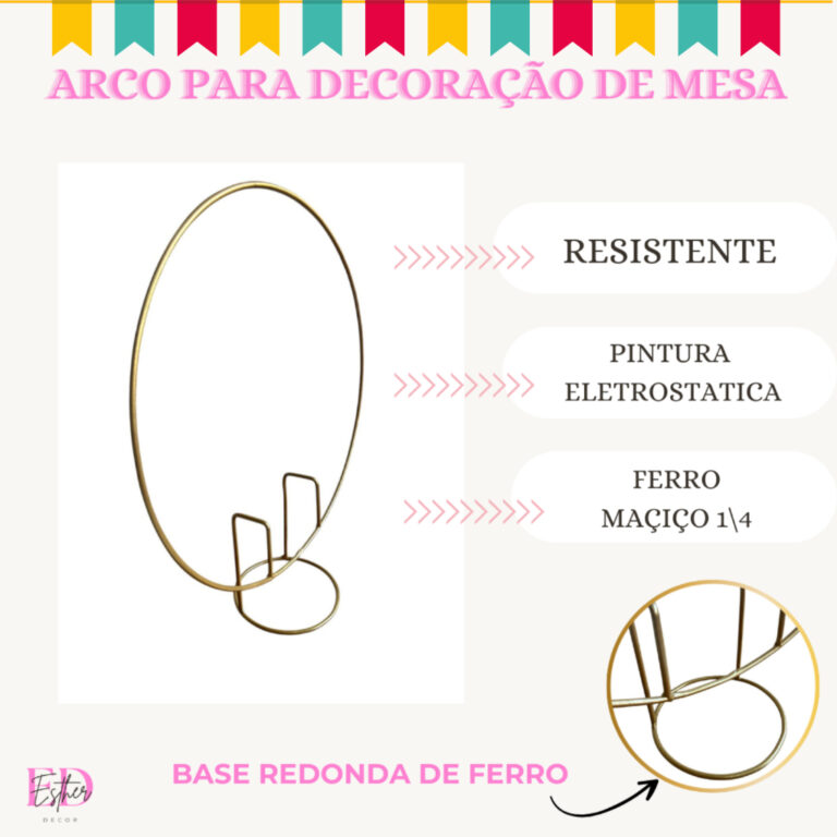 Arco de Mesa 50 cm Arco Porta Beixiga Arco Para De