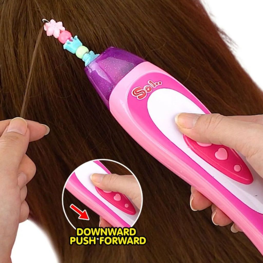 Brinquedo Biju Pulseira Miçanga Terere Cabelo Brinquedo Acessórios Maquina Aplicador Miçanga Cabelo