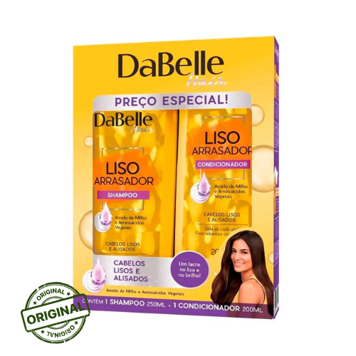 Kit DaBelle Hair Liso Arrasador Shampoo e Condicio