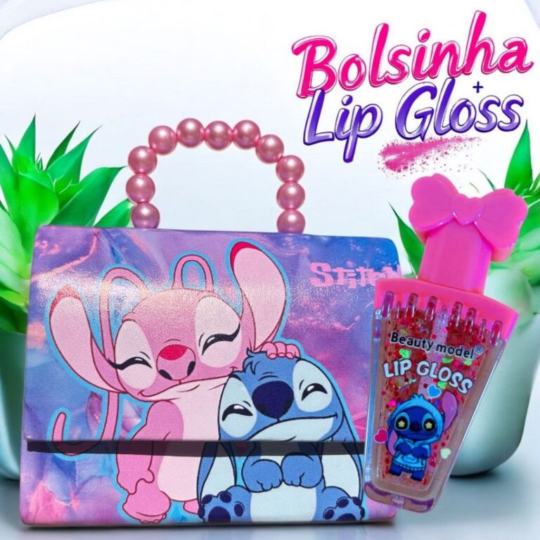Kit Bolsa Blogueirinha Corrente + Lip Gloss com Gl
