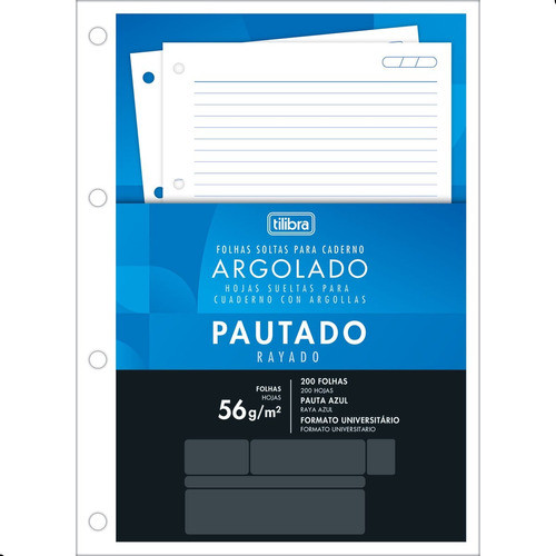Refil Para Caderno Argolado Universitário 200 Fol