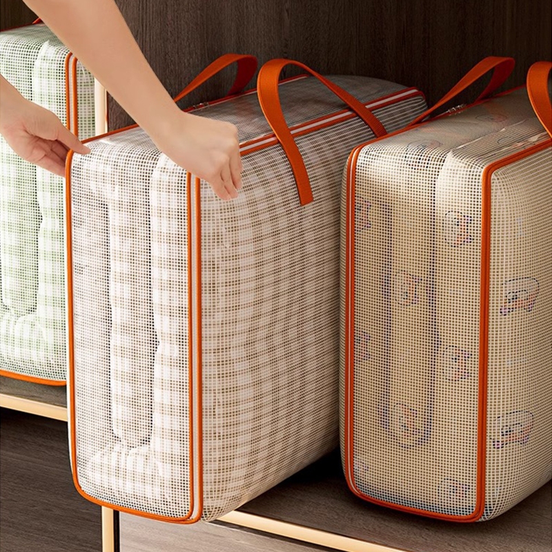 Saco Organizador para Cobertor 60x50x28cm Impermeável Zíper DuploBolsa com zíper para cobertores