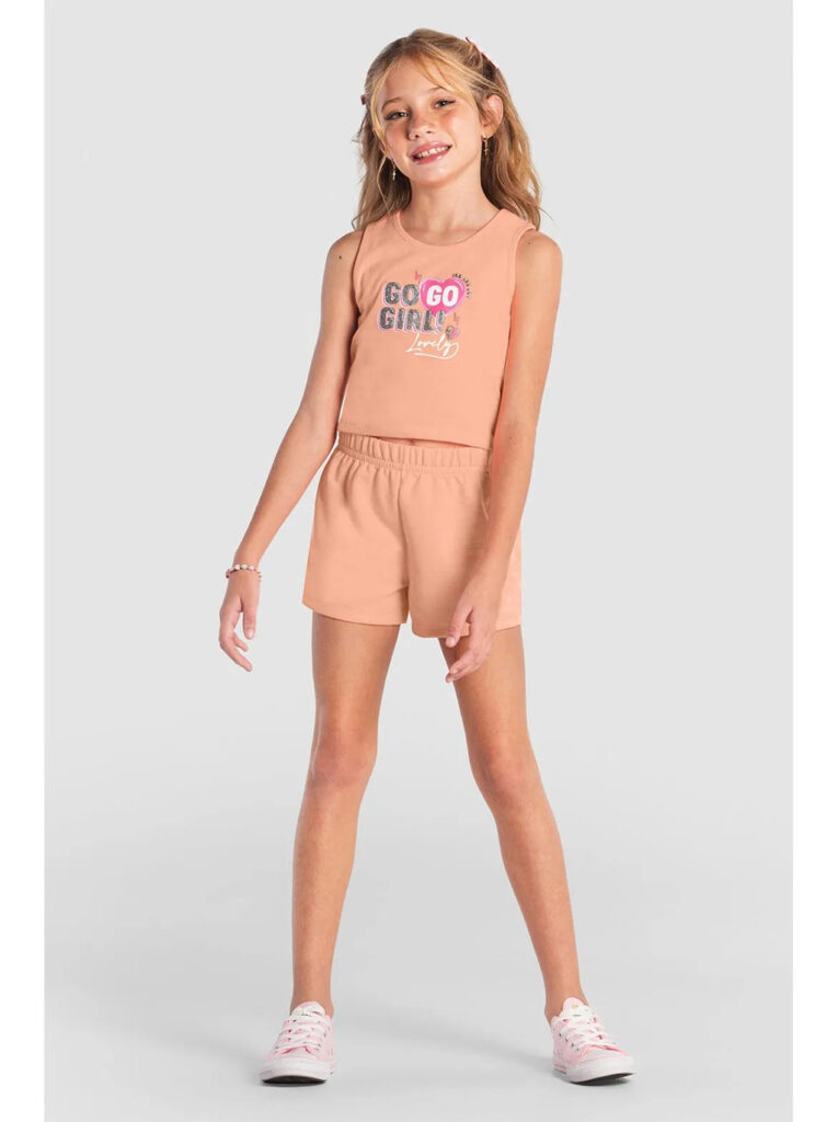Conjunto Menina Bela Rosé BRANDILI Tamanho 6 e 8 anos