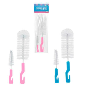 Kit Escova 2 em 1: Limpeza Eficaz para Mamadeiras, Copos e Garrafas