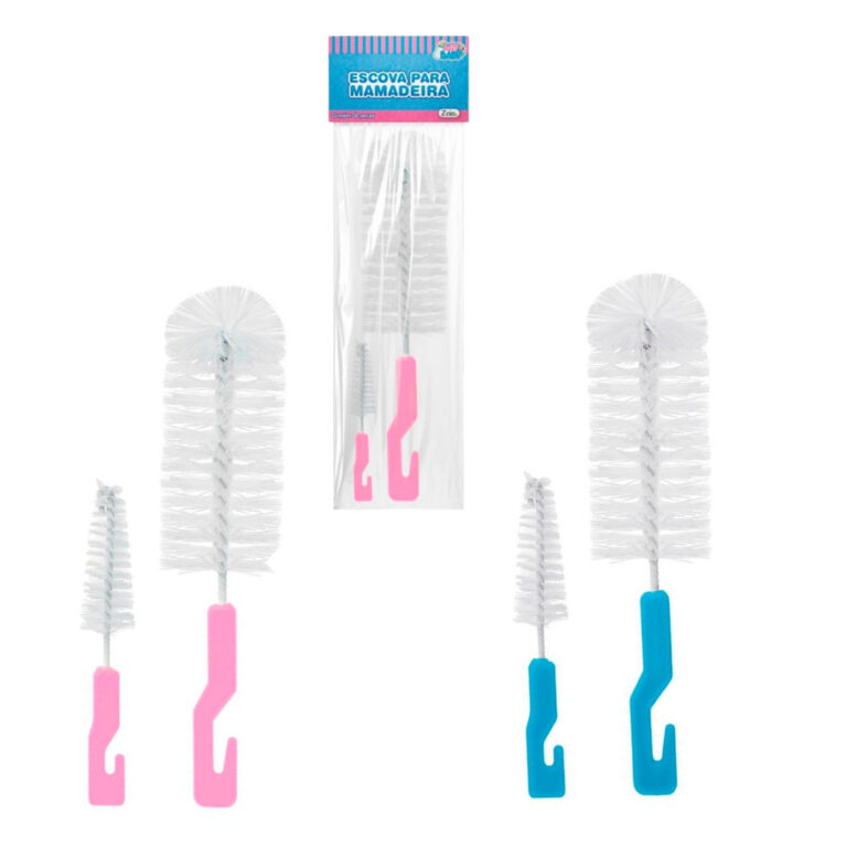 Kit Escova Limpa Mamadeira 2 Em 1  Escova Limpeza 