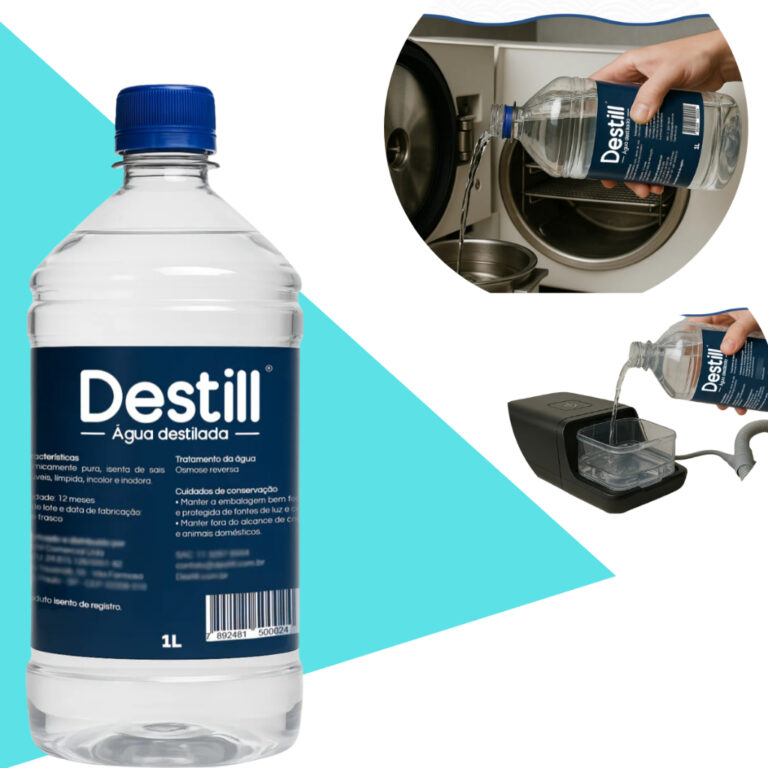 Água para autoclave e reservatório de Cpap 100% 