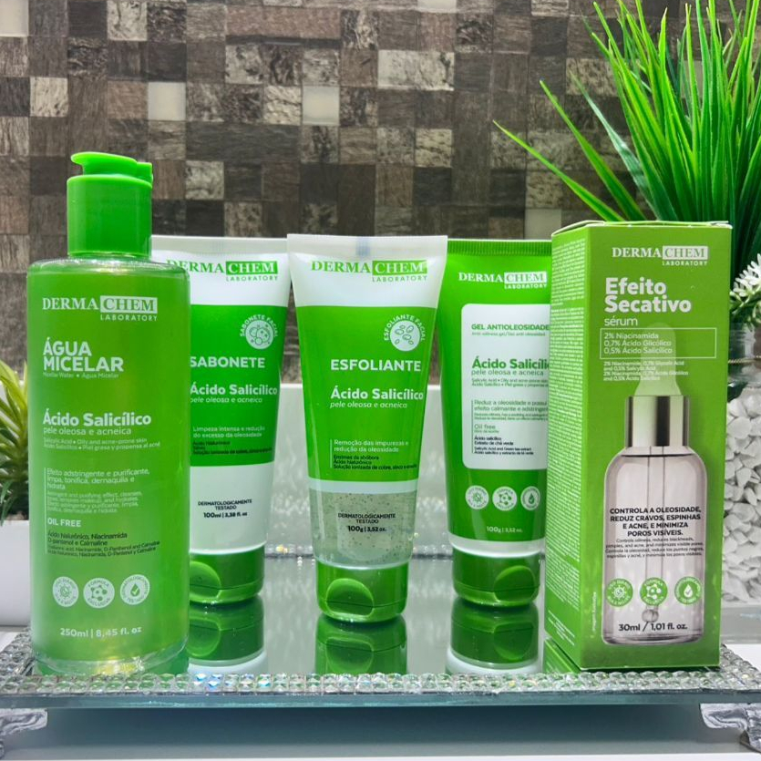 KIT ou a UNIDADE Skin Care Completo 4 Itens Anti Acne Cravos Espinhas Secativo Ácido Salicílico
