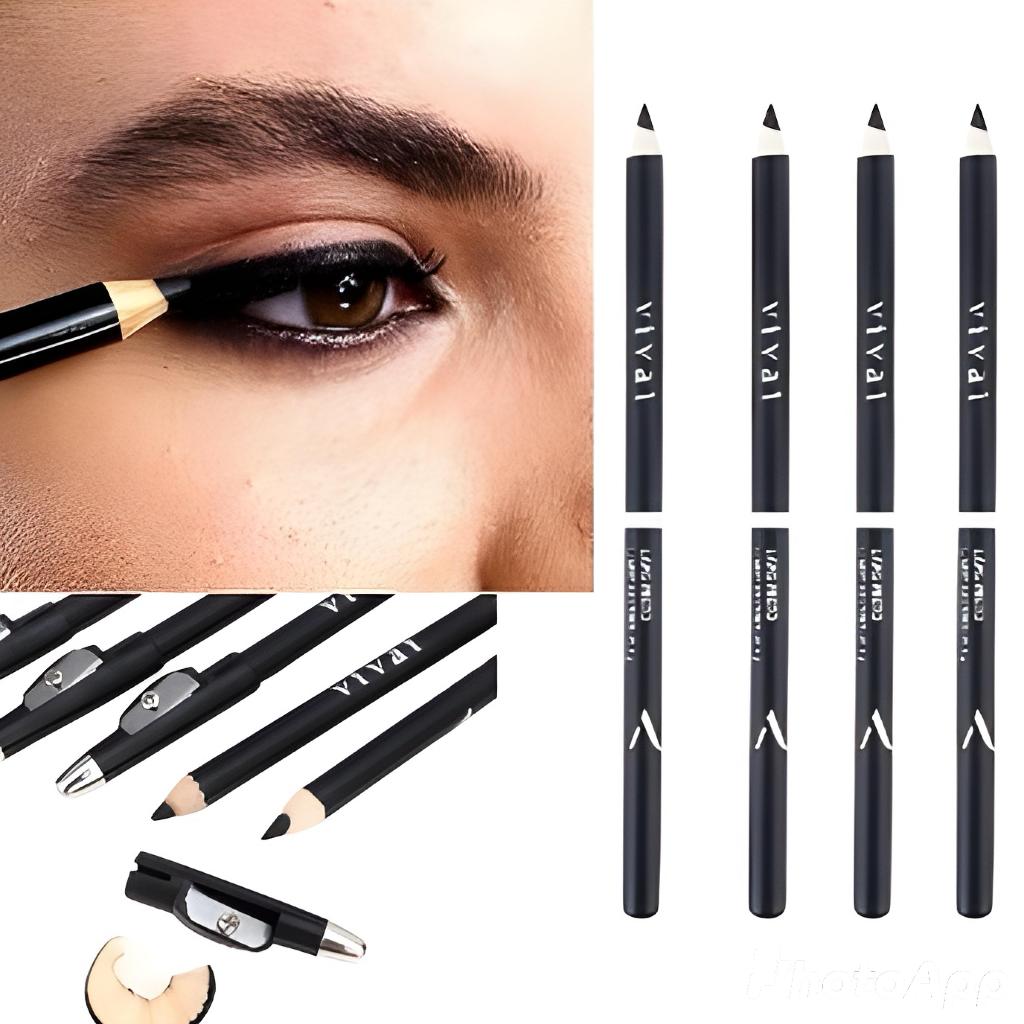 Kit C/x3 ou x6 Lápis de Olho Preto com Apontador Vivai – Olhos Marcantes