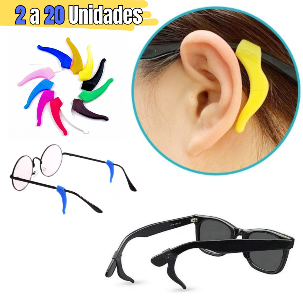 Suporte Haste 2/4/6/8/10/20 Un Antiderrapante Silicone Óculos Sol Grau Acessório Preto Transparentes
