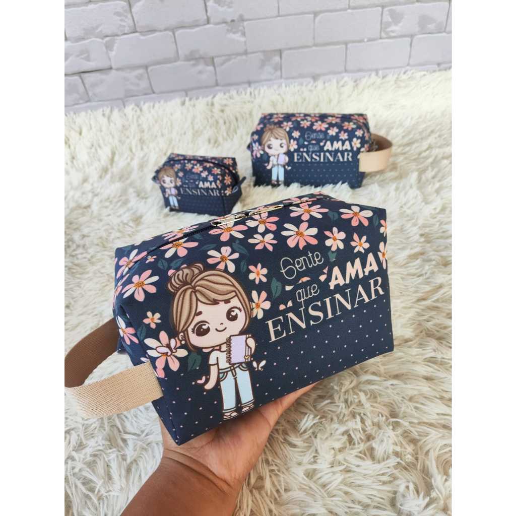 Necessaire Personalizada Dia dos Professores Presente Criativo com Estampa Exclusiva
