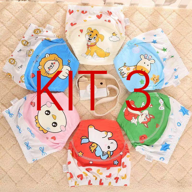 KIT 3 calça Infantil Treinamento Desfralde Bebês
