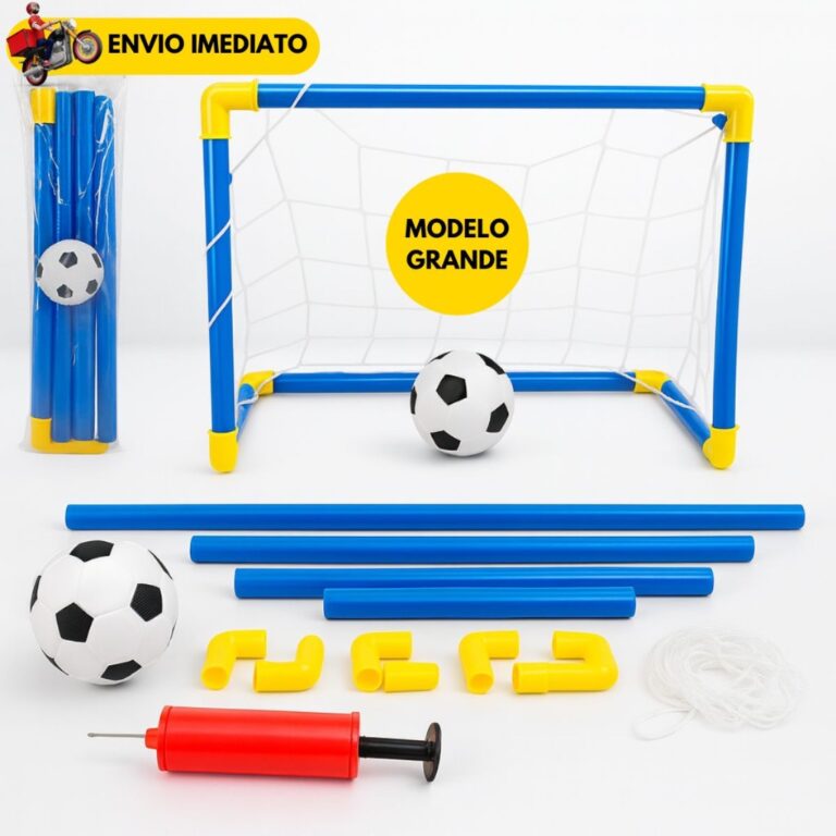 Kit Mini Trave com Rede + Bola + Bomba de Encher T