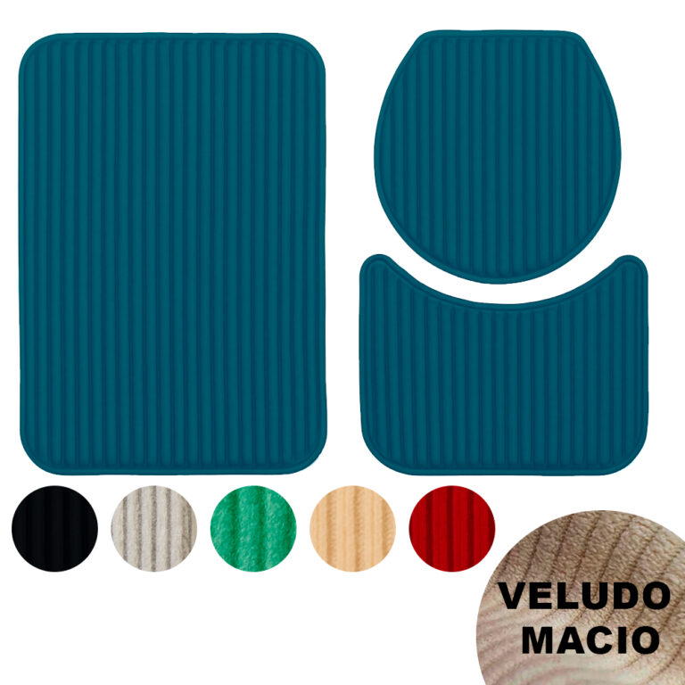 Kit 3 Peças Jogo de Tapete Para Banheiro Antiderr