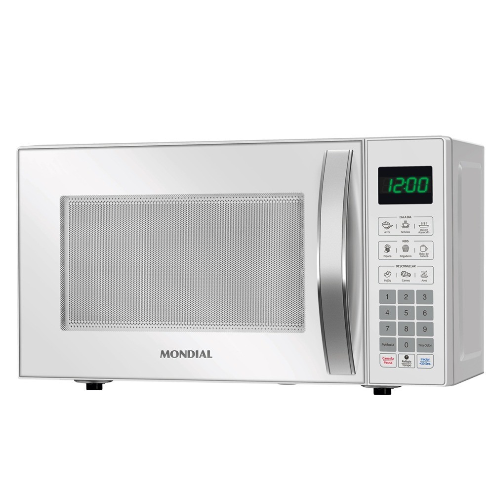 Micro-ondas 21 litros 1200W 10 níveis de potência – MO-01-21-W – Mondial