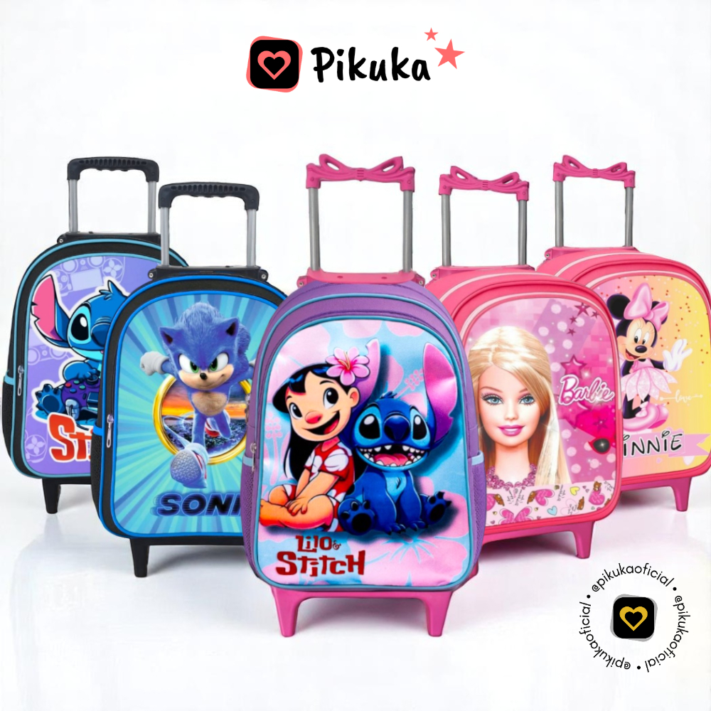 Mochila Rodinha Infantil Masculina Feminina Escolar Juvenil Reforçada – Envio Imediato