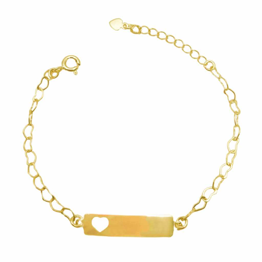 Pulseira Infantil RN Personalizada Nome Gravado Bebê Banhada a Ouro