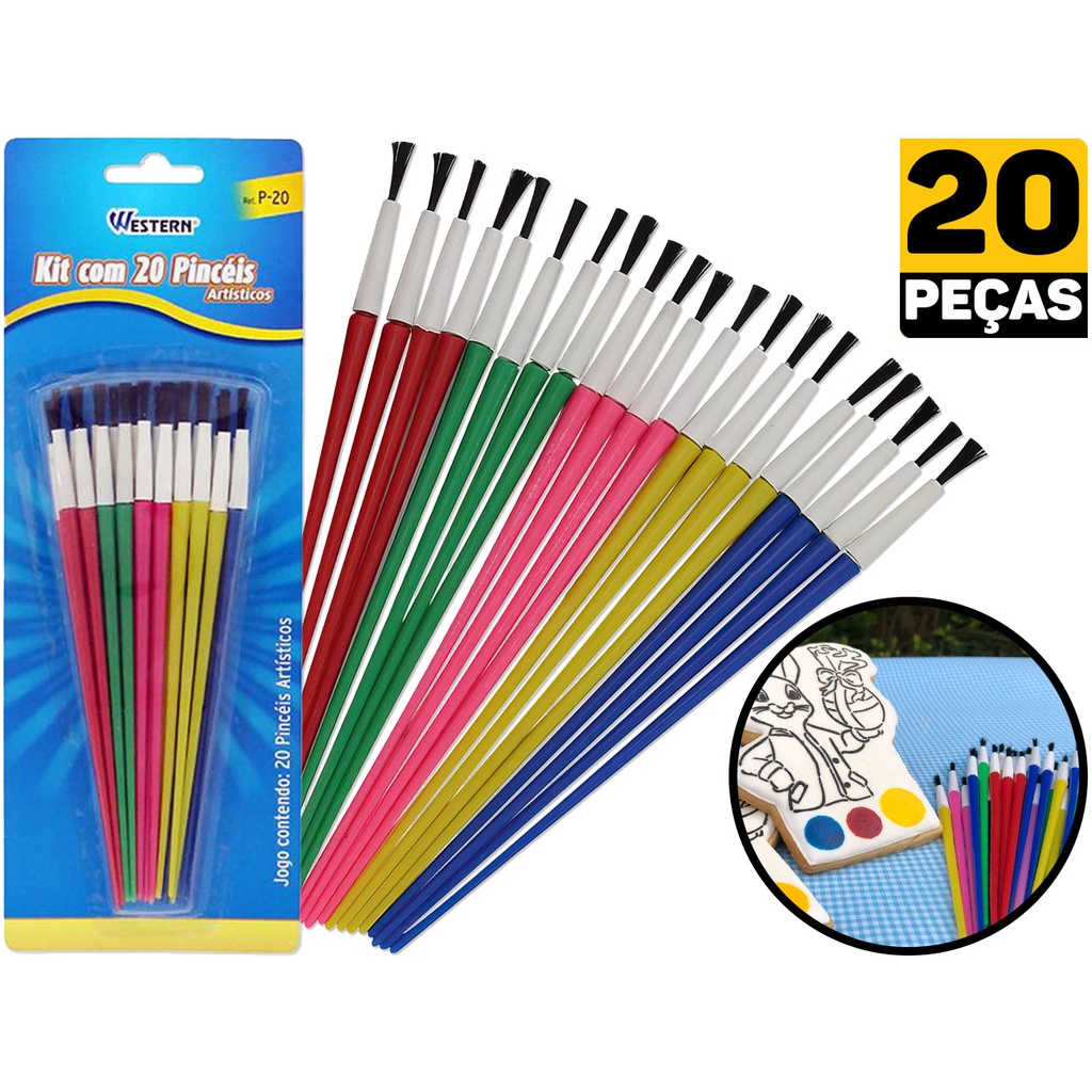 Kit Pincel Artístico 20 Peças Western P-20