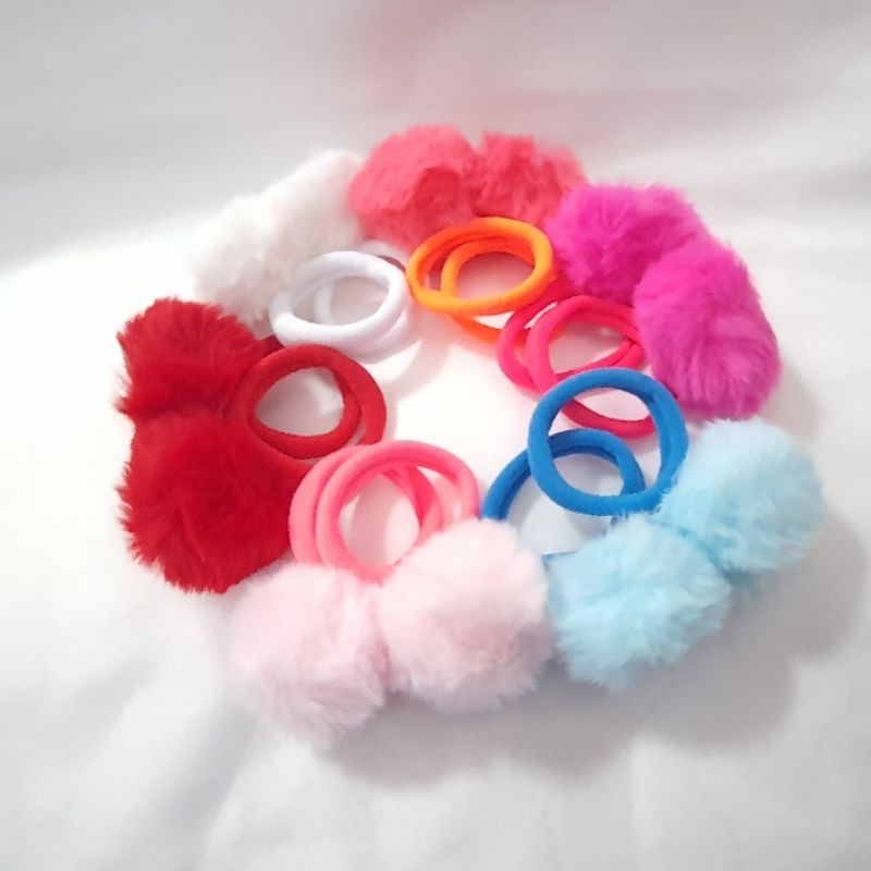 Kit com 2 ou 10 Xuxinhas Elástico Para Rábico Infantil Pom Pom Acessórios para Pentiados Em cabelos