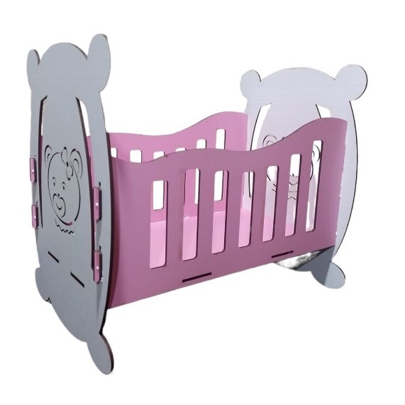 Berço de boneca Branco em MDF 4mm