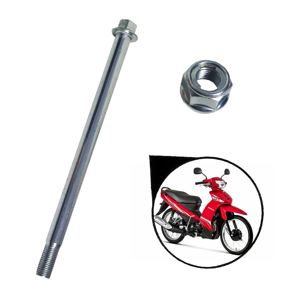 Eixo Roda Dianteiro com Porca Yamaha Neo 115 Crypton 115