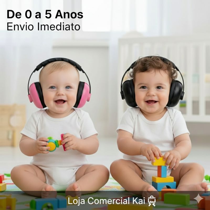 Abafador Protetor de ruido Anti ruido som para autistas, Bebe, Infantil e Adulto de 0 a 5 anos e 6 a