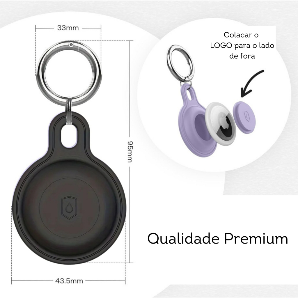 Capa Case Silicone Protetora Airtag Chaveiro Apple Airtag Silicone Rastreador Proteger Pet Mala