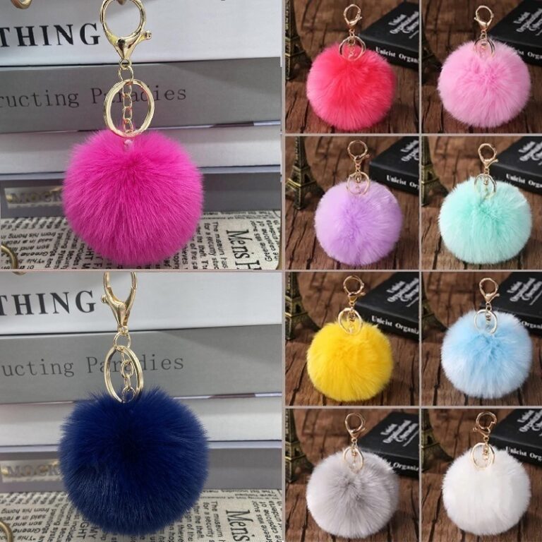 Pompom Chaveiros 8cm com Pingente – Kits 2/5