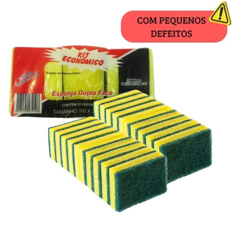 Kit 100 Esponja de Louça Limpuss Com Pequenos Def