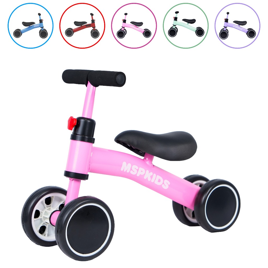 Bicicleta De Equilíbrio 4 Rodas Bebê Sem Pedal Infantil Quadro Metal