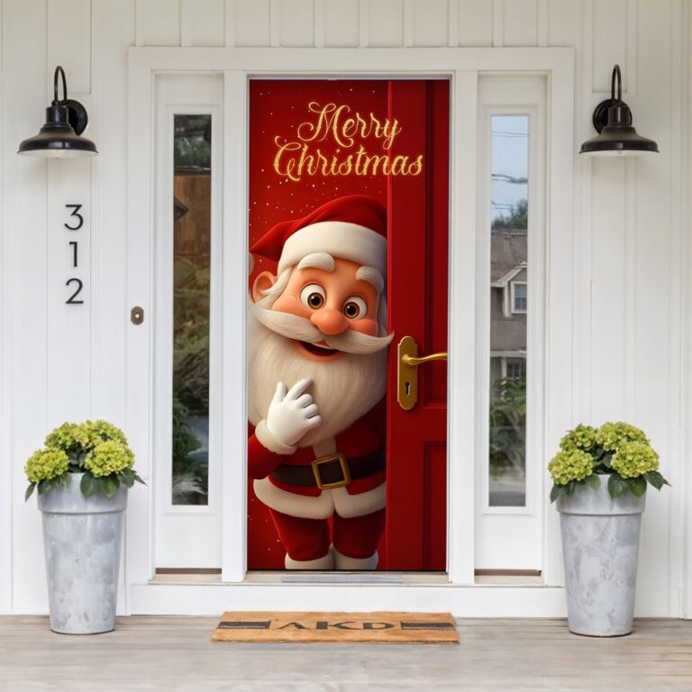 Capa Painel De Porta Decoração De  Natal Papai N