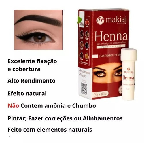 Henna De Sombrancelha 1,5g Henna + 10ml Fixador Ma