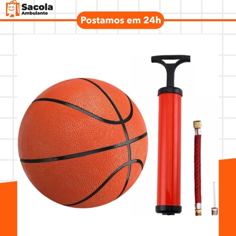 Bola de basquete tamanho oficial + bomba de brinde