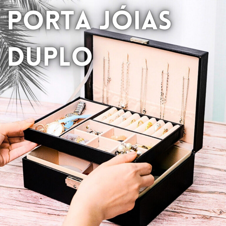 Porta Joias Grande Duplo Caixa Colar Bijuteria Por