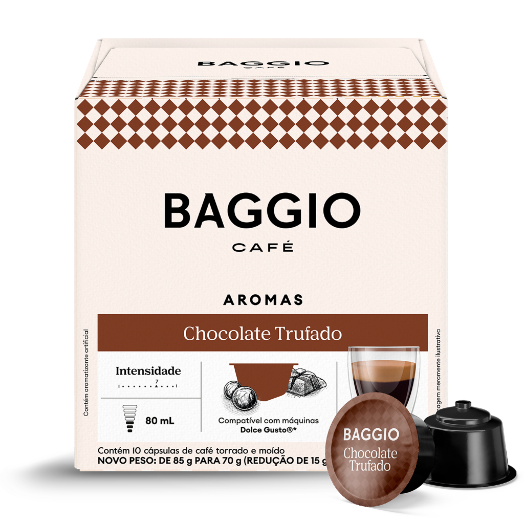Baggio Café Cápsulas Aroma Chocolate Trufado Compatível Com Máquinas Dolce Gusto 10 Cápsulas
