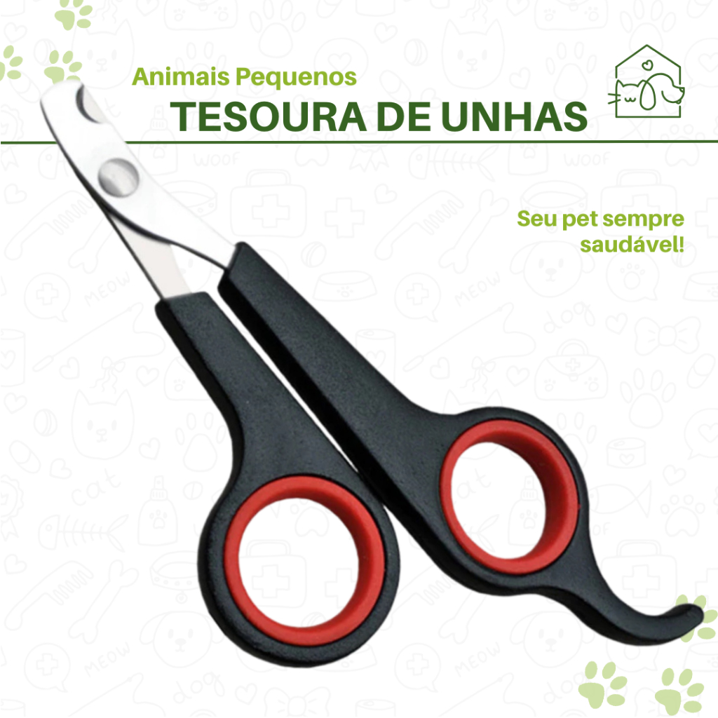 Alicate Tesoura para Unhas de Pet  Cães, Gatos e Roedores