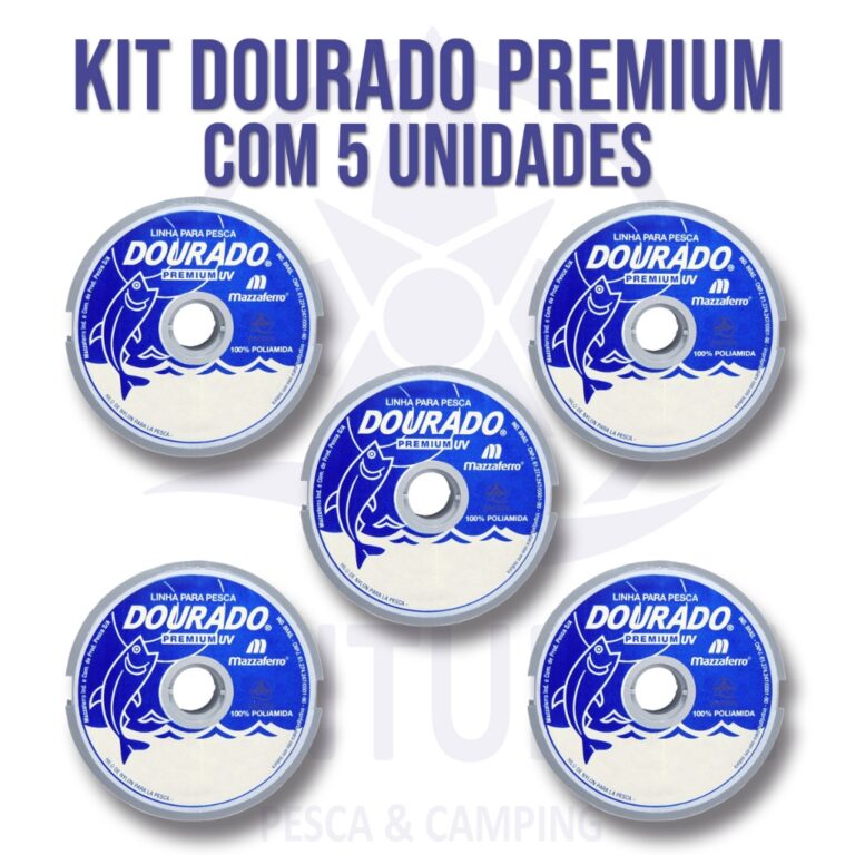 Kit Com 5 Unidades de Linha De Pesca Dourado Premi