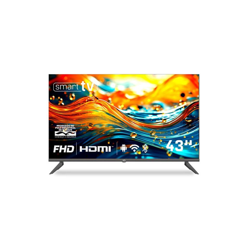 Smart TV HQ 43 Full HD tela sem bordas Android 11 design Slim HQS43NKHM